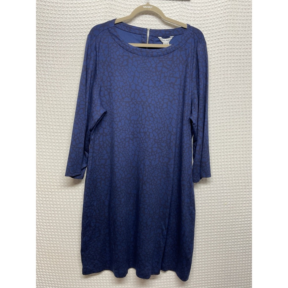 NWT Tommy Bahama Darcy 3/4 Sleeve Dress Women's XL Blue Print Lightweight UPF30+